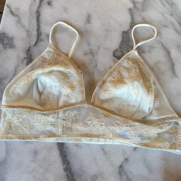 La PerlaElegant Cream Lace Bralette 36